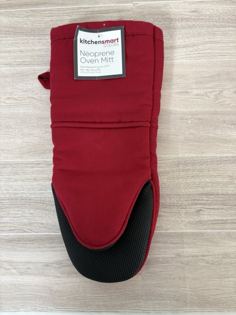 Kitchen Smart Red Neoprene Heat Resistant Oven Mitt